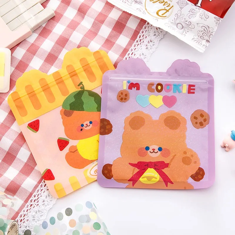 Bộ 5 Túi Zip Đựng Bánh Kẹo Bằng Nhựa In Họa Tiết Hoạt Hình Dễ Thương Tiện Dụng Cho Tiệc Cưới / Sinh Nhật
