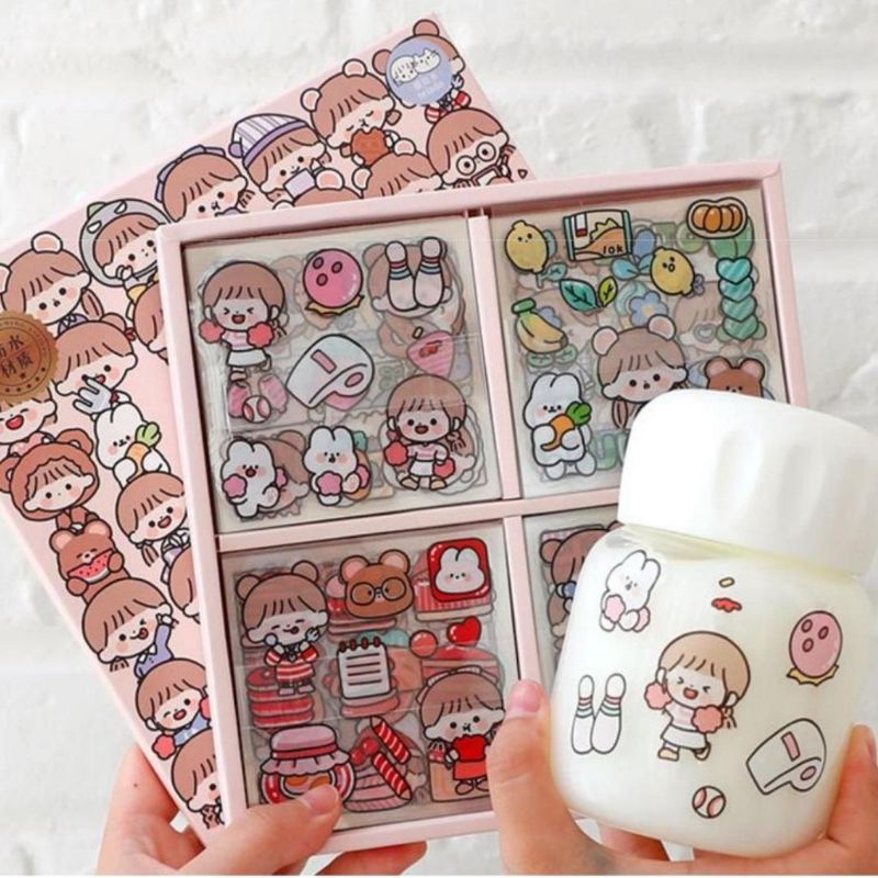 Hot Miếng Sticker 2D chỉ 2K Siêu Dễ Thương Để Dán Bình Nước Sách Vở Sổ Sách Cực Xinh