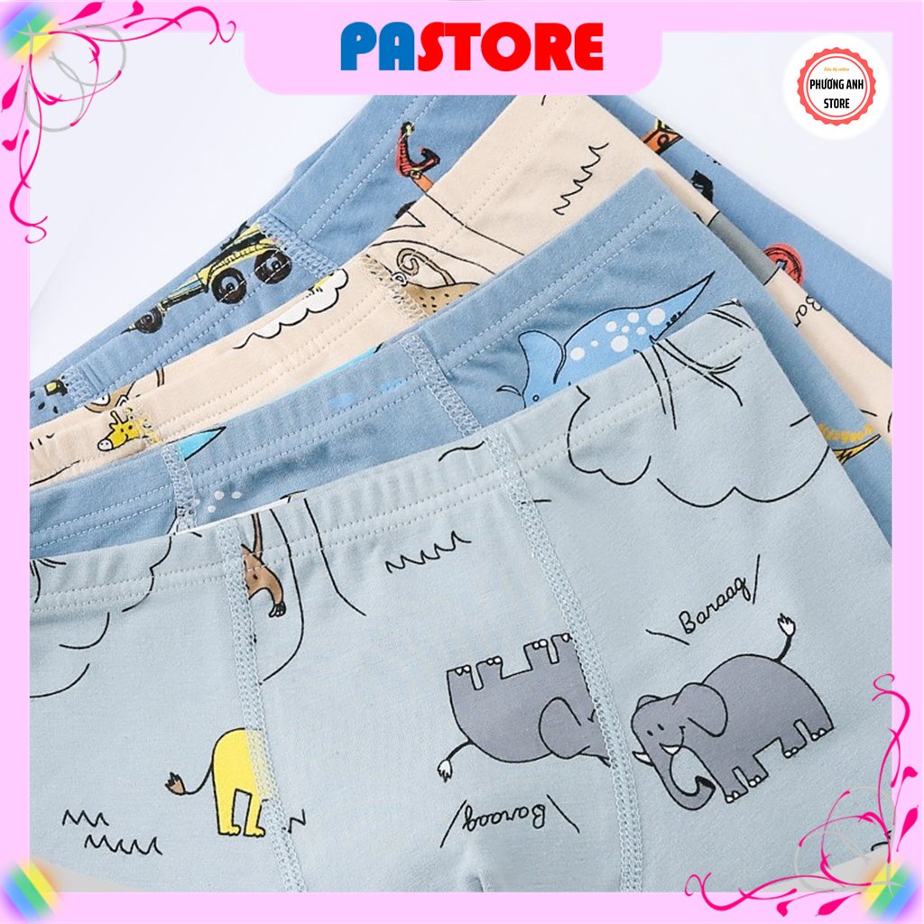 ⚡BÁN LỖ XIN 5 SAO⚡ Quần sịp bé trai,quần lót cho bé trai set 2 chiếc 100% cotton hàng đẹp họa tiết dễ thương