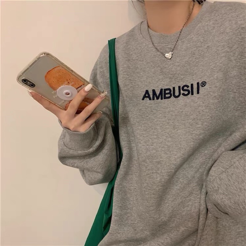 Áo sweater dày dặn AMBUSII, áo nỉ bông nam nữ chất đẹp thời trang giá tốt - Aothunx2