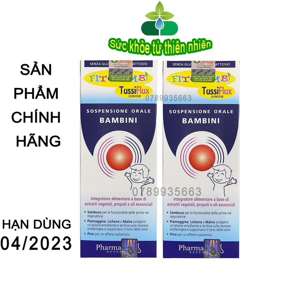 Fitobimbi TussiFlux Junior Giảm Ho Có Đờm,Viêm Đau Họng,Cảm Cúm.Tăng Sức Khỏe Hô Hấp Trên