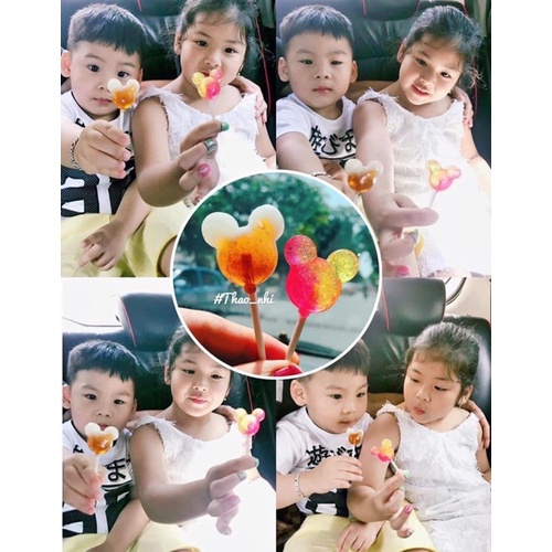 Kẹo mút Popcan mickey Glico vị trái cây Nhật Bản 13g/ cây