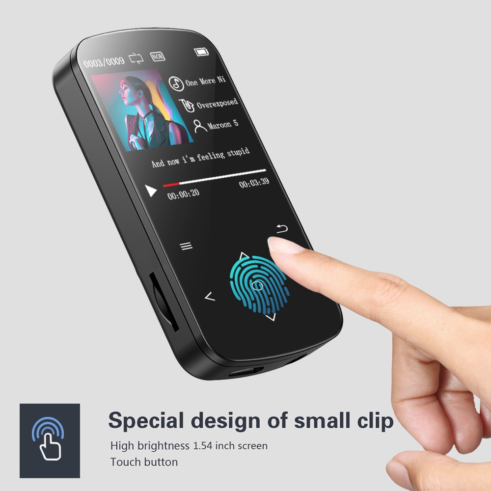 Máy nghe nhạc MP3/đài FM bluetooth mini FAAEAL BENJIE M9 phong cách thể thao + máy đếm bước ghi âm điện tử hỗ trợ thẻ TF