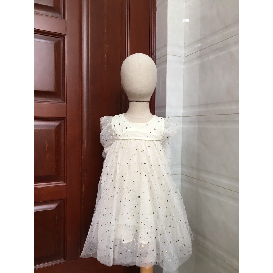 Váy cánh tiên màu kem kết kim sa dành cho bé gái