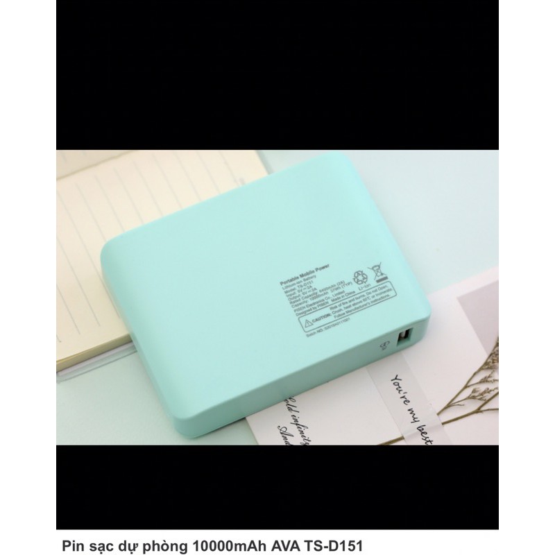 [ [Siêu Rẻ]] Pin sạc dự phòng 10.000 mAh AVA TS-D151