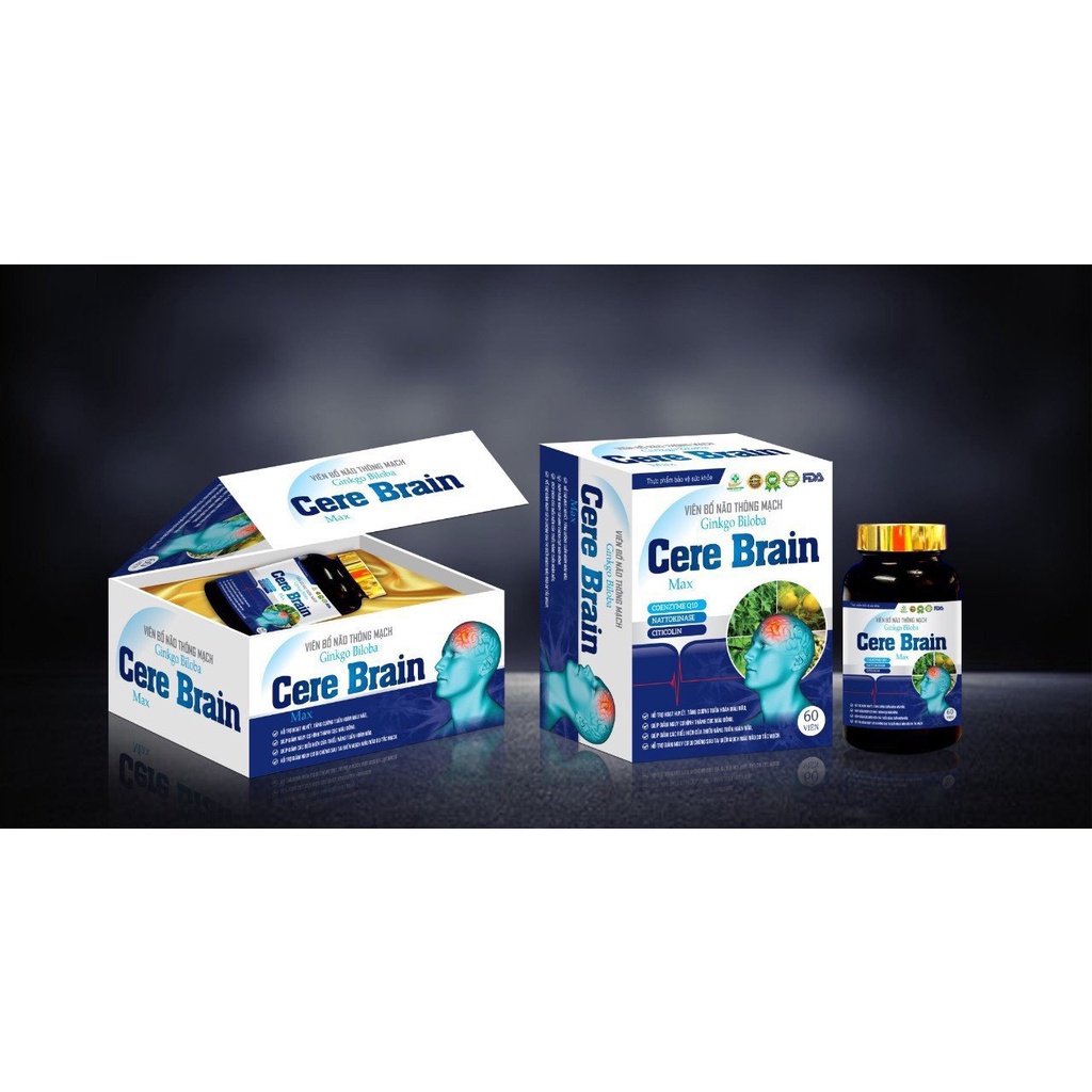 Viên Uống Bổ Não Thông Mạch Ginkgo Biloba Cere Brain Hỗ trợ hoạt huyết dưỡng não, giúp tăng lưu thông máu não giảm nguy