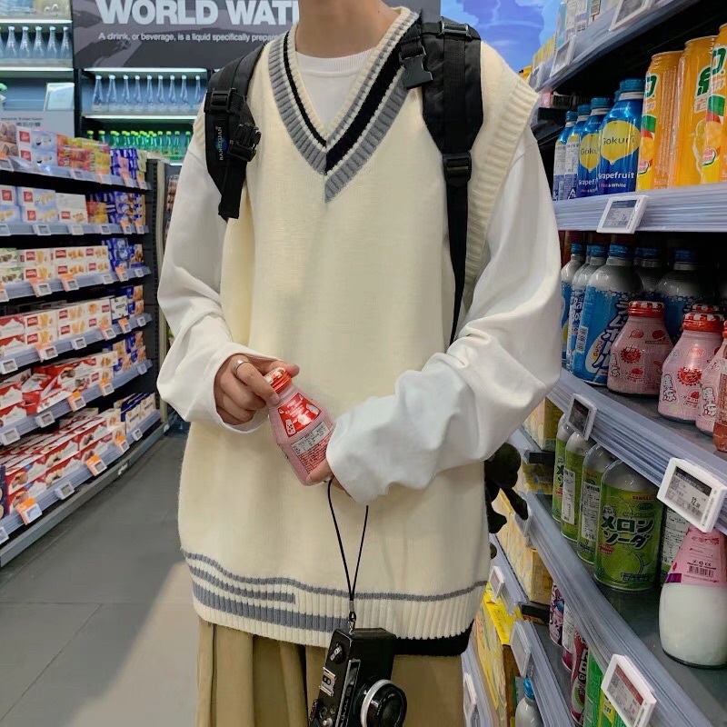 Áo gile len nam nữ unisex phong cách Hàn