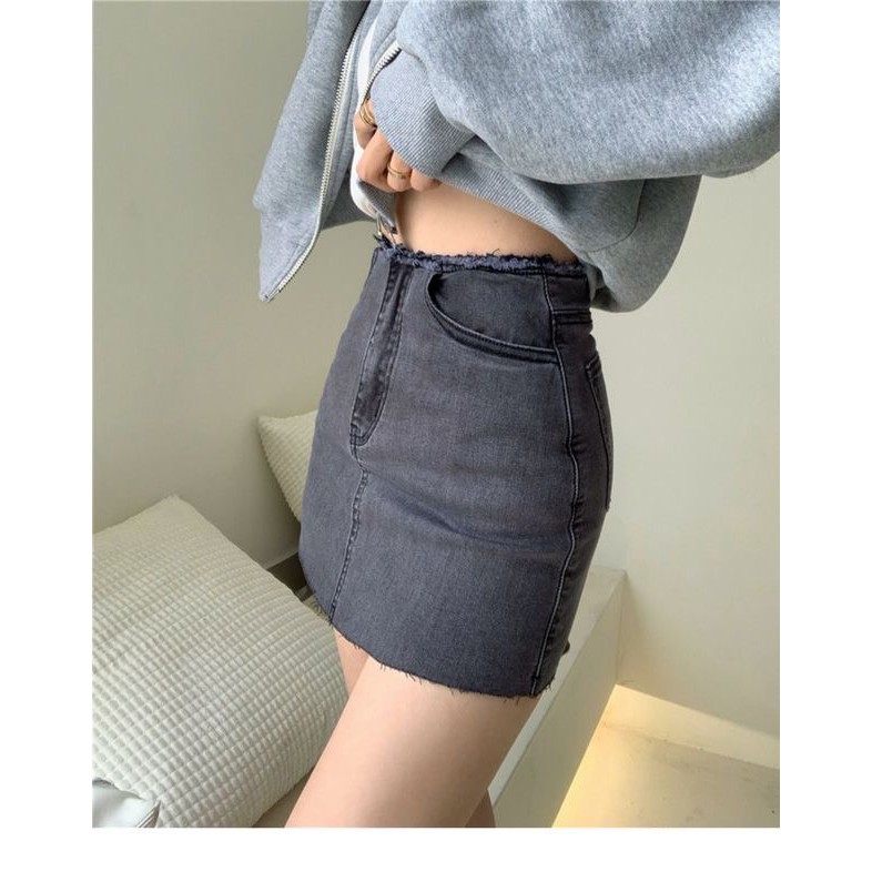 Chần váy jean lưng cao phong cách hàn quốc trẻ trung năng động | BigBuy360 - bigbuy360.vn