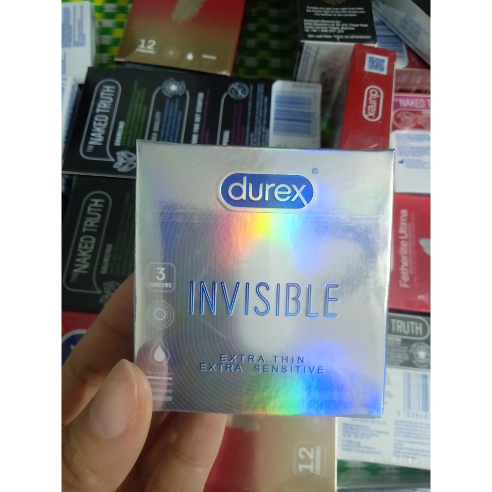 Bao Cao Su Durex Invisible Extra Thin hộp 3 CHIẾC