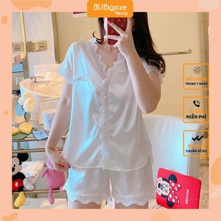 Bộ đồ ngủ phối ren lụa BIG SIZE (55kg đến 95kg) - 21YBD19 - BU Bigsize Young