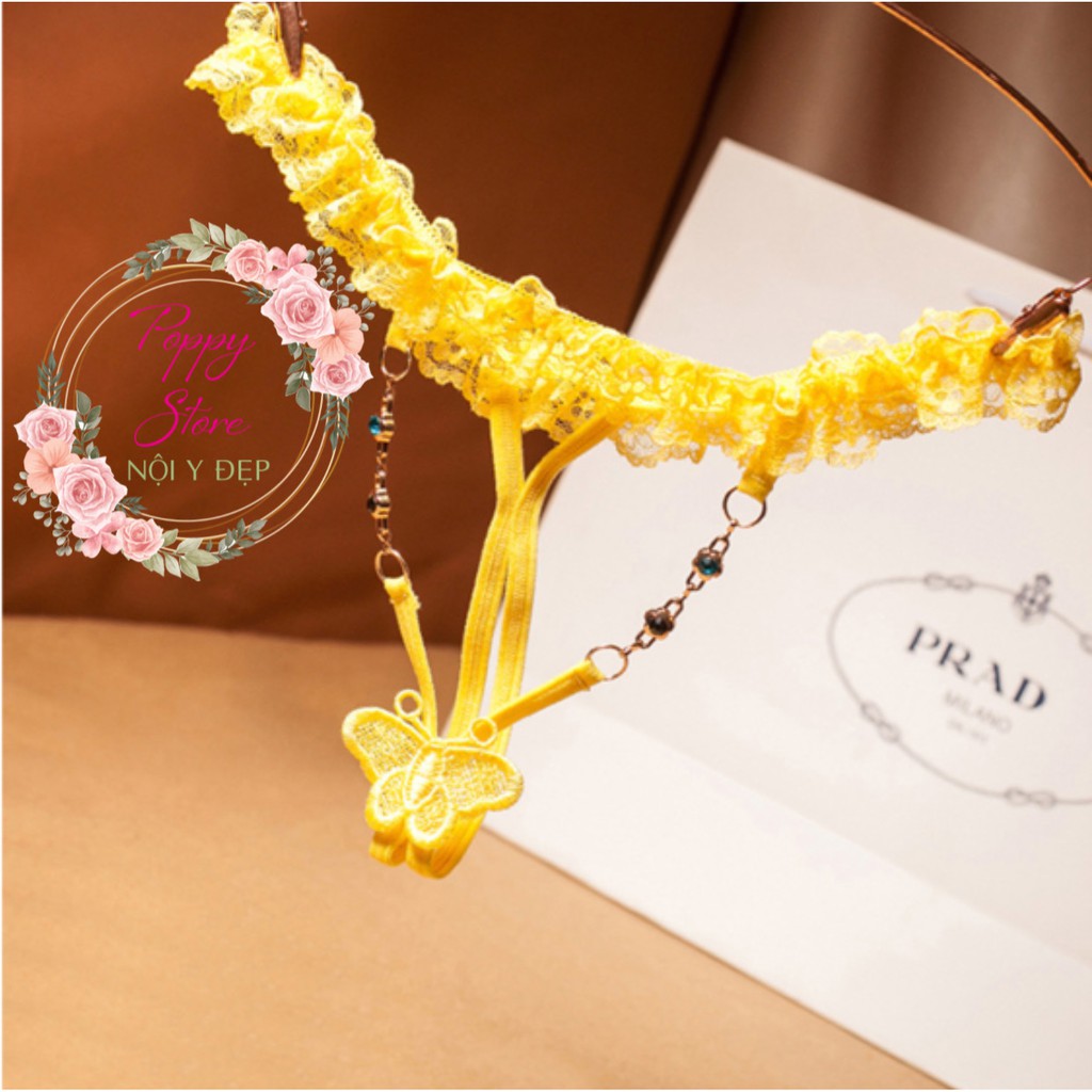 Quần lót nữ xẻ đáy - lọt khe - trang trí kim cương nổi bật ⚡Mã AT41 / CHE TÊN SẢN PHẨM⚡ thiết kế ren mềm mại quyến rũ