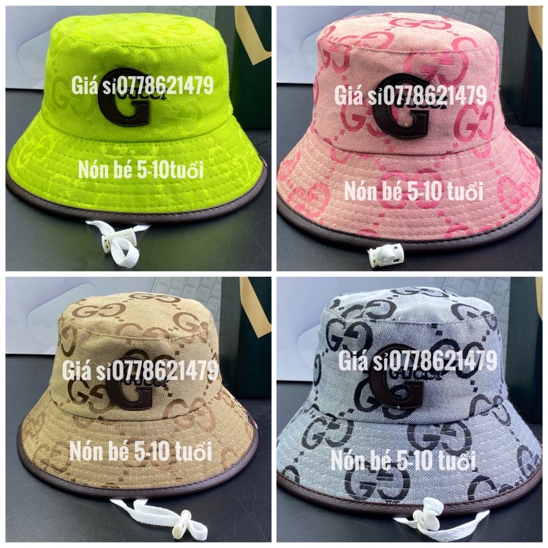 Nón vành trẻ em Ny 2 tuổi - 4 tuổi - mũ bucket 2 lớp cho bé gái có ghi size