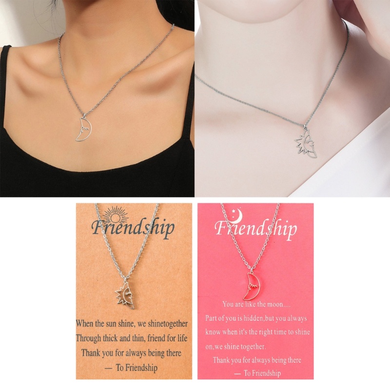 Set 2 Vòng cổ Tình Bạn Mặt Trăng Mặt Trời Phong Cách Boho