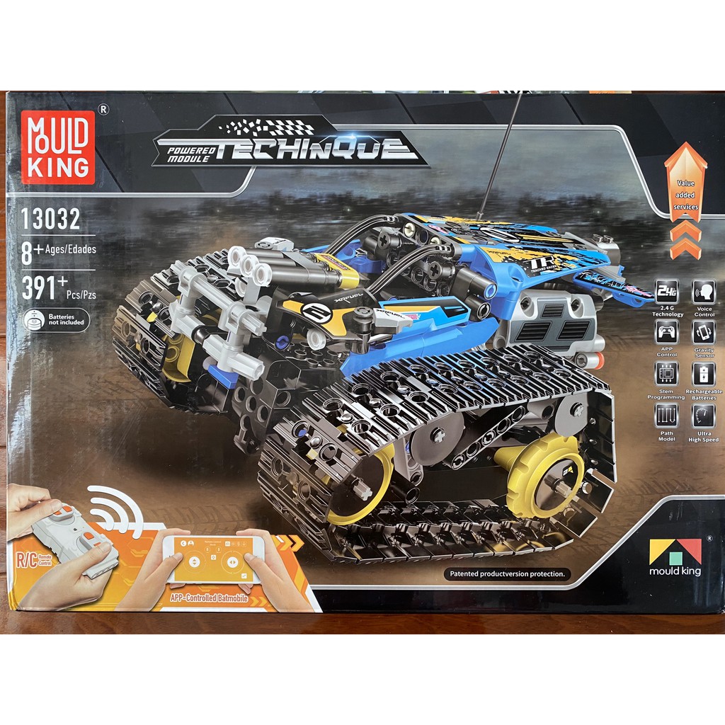 Đồ chơi lắp ráp xe đua địa hình bánh xích điều khiển từ xa tương thích Lego Technic Mould King 13032 13036