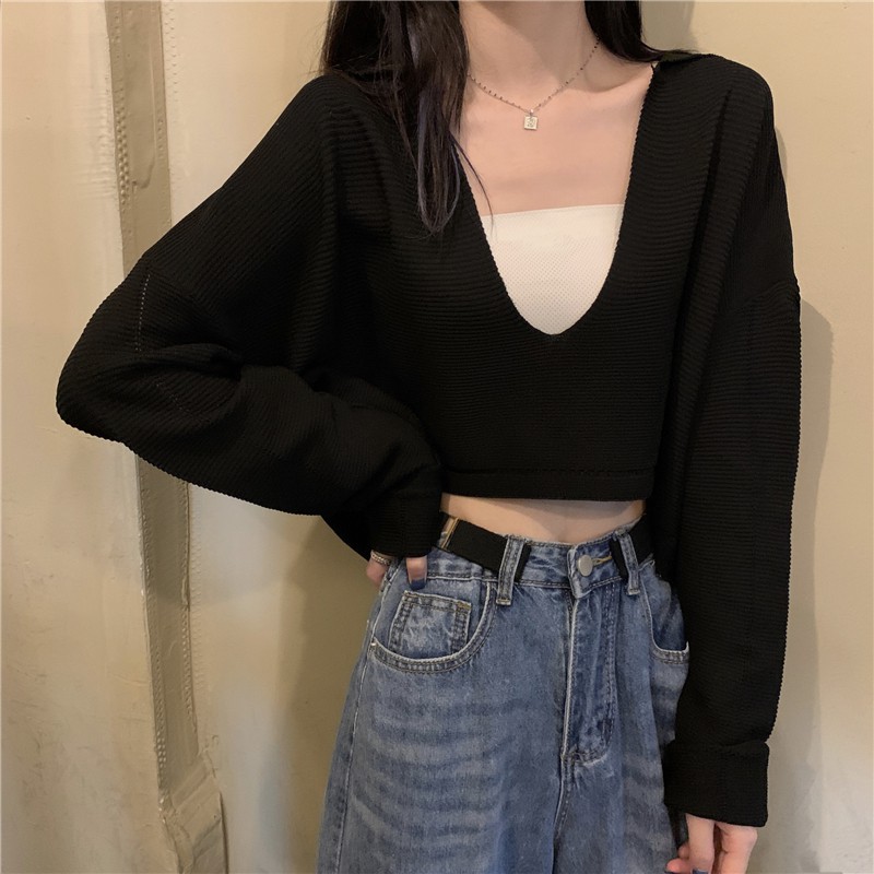 [SẴN] Áo croptop len khoác Ulzzang Quảng Châu ALC38 | BigBuy360 - bigbuy360.vn