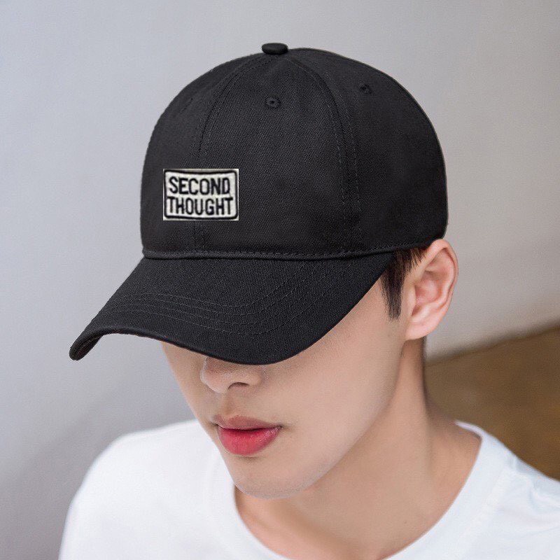 Nón lưỡi trai phối nhung thêu chữ SECOND THOUGHT ❤️Freeship❤️ Nón Lưỡi Trai Unisex