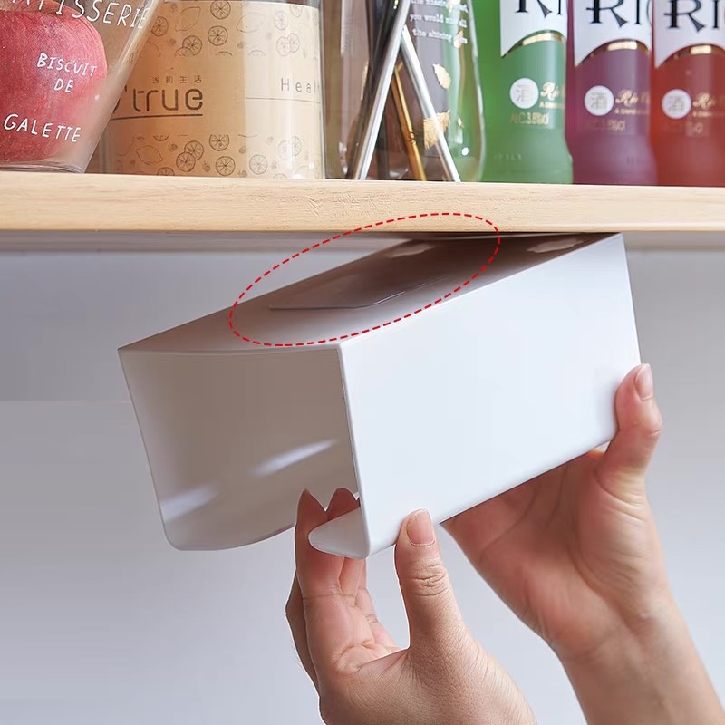 Hộp khăn giấy dán tường H7 có khe rút giấy tiện lợi Min house