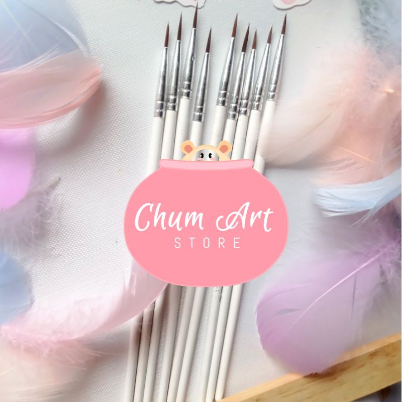 [ Chum Art ] Combo 2 cọ tỉa màu nước , màu sơn