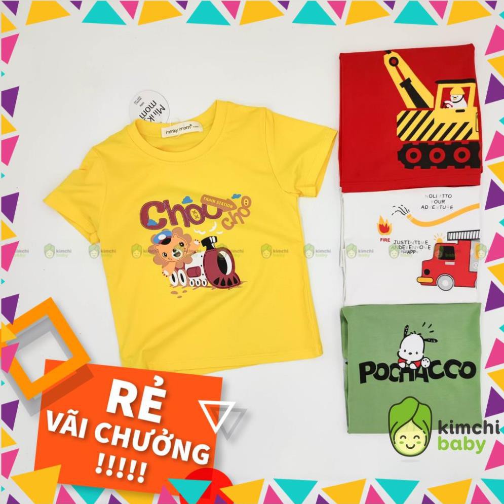 Áo Thun Bé Trai Minky Mom Chính Hãng Vải Cotton 100% Họa Tiết Đáng Yêu, Áo Thun Trẻ Em Cộc Tay MKMA2103