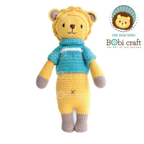 Gấu bông len an toàn cho bé_Sư Tử Leo_Bobi Craft đồ chơi trẻ em | BigBuy360 - bigbuy360.vn