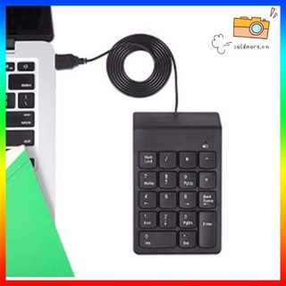 Bàn phím số mini có dây cáp USB 18 phím không tiếng động cho TV/ máy tính xách tay/ máy tính bảng