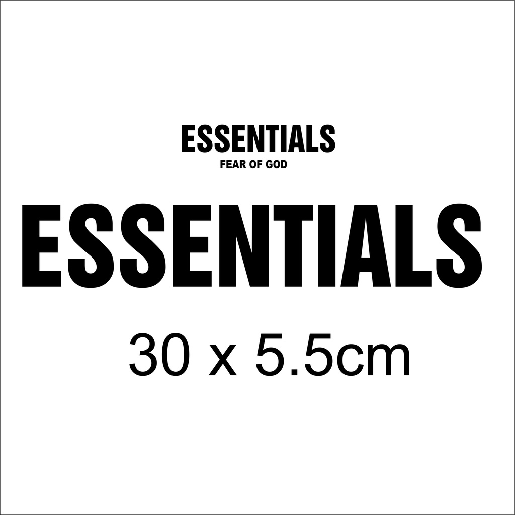 Hình ủi , hình ép nhiệt - Chữ ESSENTIALS chữ to + 1 logo  in áo Sweater và hoodie