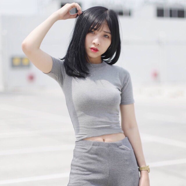 Áo croptop tay lỡ form body (nhiều màu)
