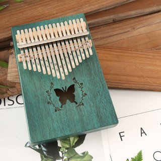 17KEY Kalimba BướM Xanh ĐàN Piano Nhỏ NhạC Cụ NgóN Tay + Phụ KiệN
