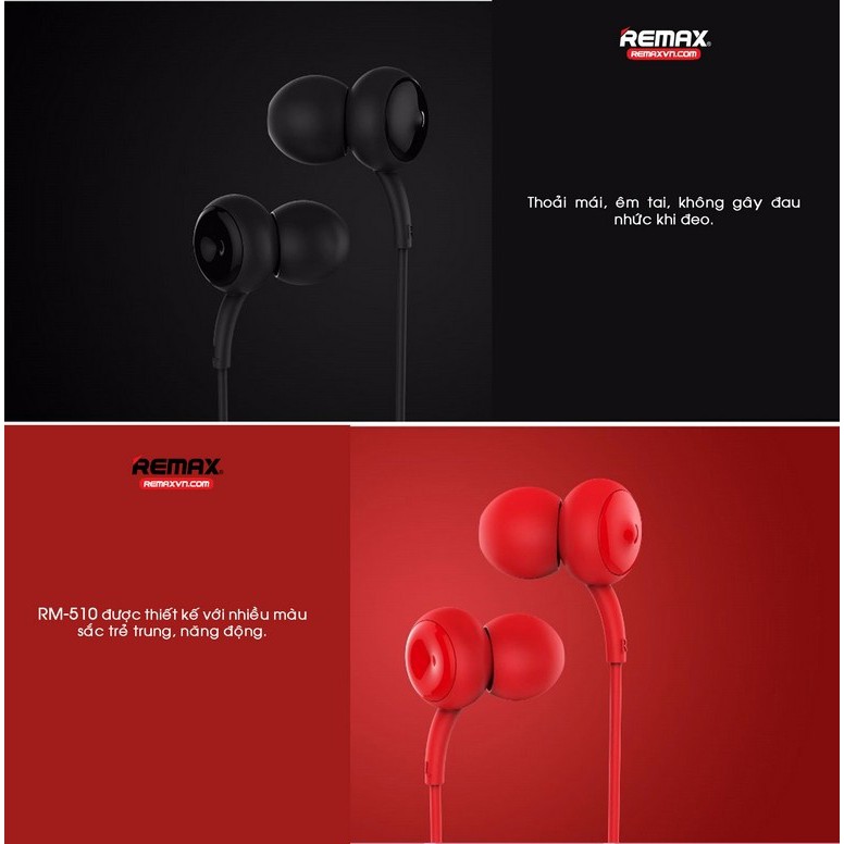 TAI NGHE DÂY CÓ JACK 3.5mm REMAX RM510 – CHÍNH HÃNG