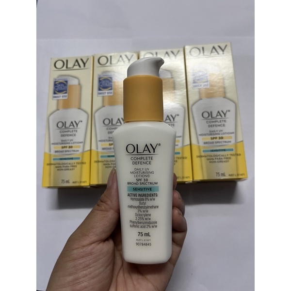 Kem duỡng ẩm chống nắng Olay Complete Daily Defense All Day Moisturizer SPF 30 Sensitive Skin 75 ml