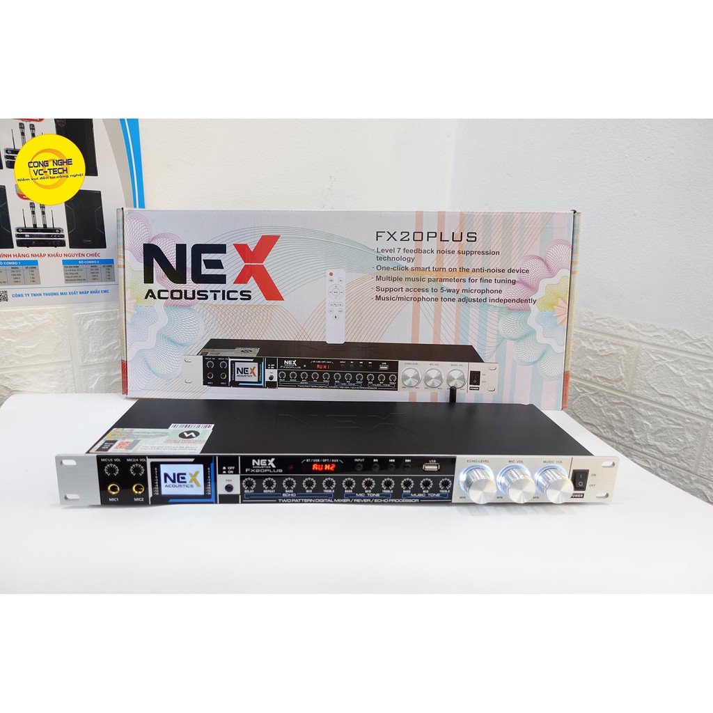 Vang Cơ Chống Hú NEX Acoustics FX20PLus | Vang cơ có Điều Khiển Từ Xa, Kết Nối Quang Học OPTICAL, Bluetooth, USB, AUX