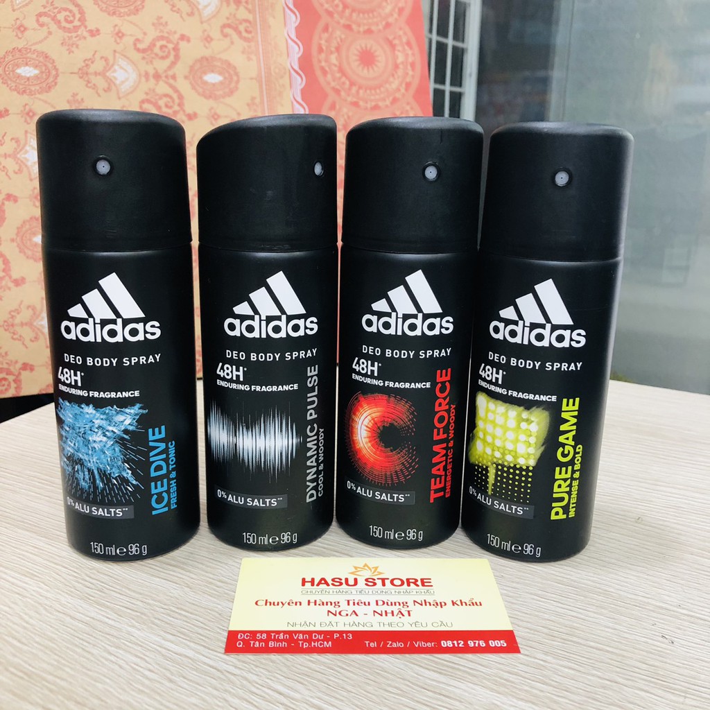 Chai xịt toàn thân nam Adidas Deo Body Spray 150ml của Châu Âu