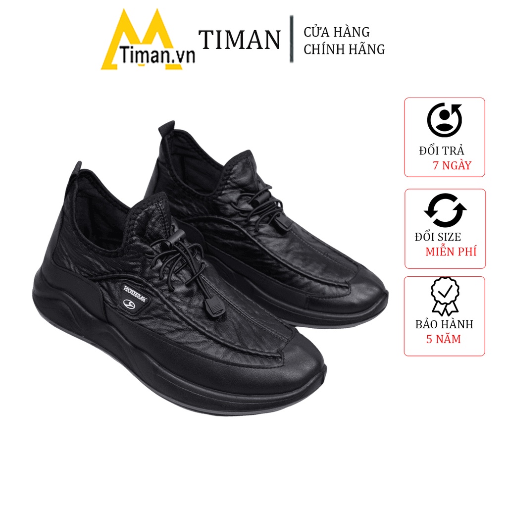 Giày da nam cao cấp thiết kế cao cổ phong cách công sở hàn quốc màu nâu đẹp bảo hành 1 năm MH11 TIMAN