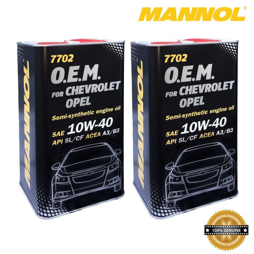 [Chính Hãng] Nhớt MANNOL 7702 O.E.M Cho Xe Chevrolet, Opel 10W-40 SL/CF A3/B3 – 4Lít Can Thiếc