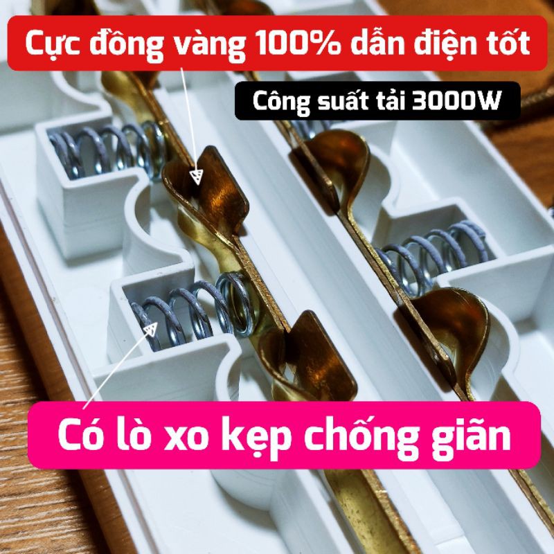 [DN407/DN408] Ổ cắm điện không dây Nival cao cấp 4 cửa 3000W Có lò xo kẹp, vỏ nhựa PC chống cháy