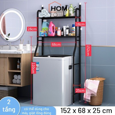 Kệ để đồ nhà tắm 3 tầng, sau máy giặt 2 tầng đa năng dễ lắp ráp tiết kiệm không gian - HOM