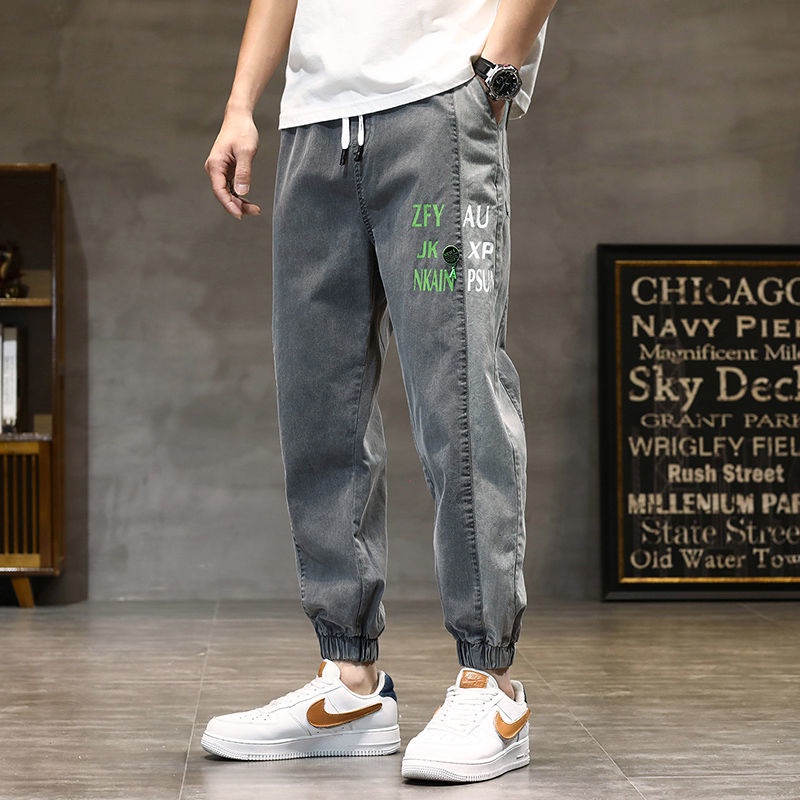 Quần Jean jogger Ống Rộng Phối Màu Thời Trang Xuân Hè Hàng Mới Size S 2022 Cho Nam