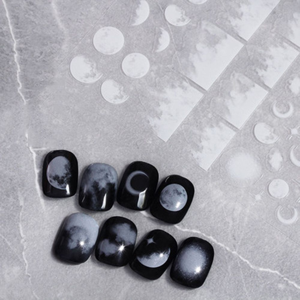 [Hàng mới về] Miếng dán trang trí móng tay in hoa và ngôi sao nhiều màu độc đáo DIY