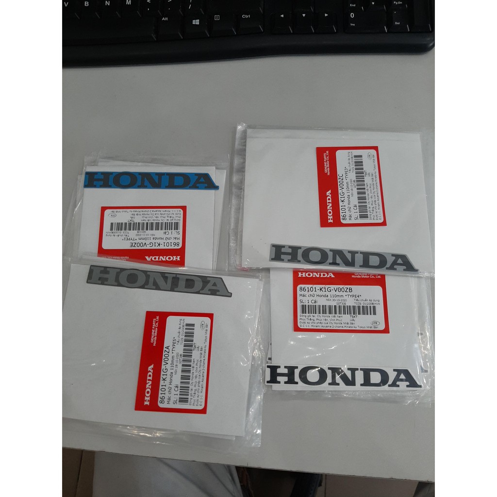 Tem cánh yếm honda chữ Honda 110mm  chính hiệu honda