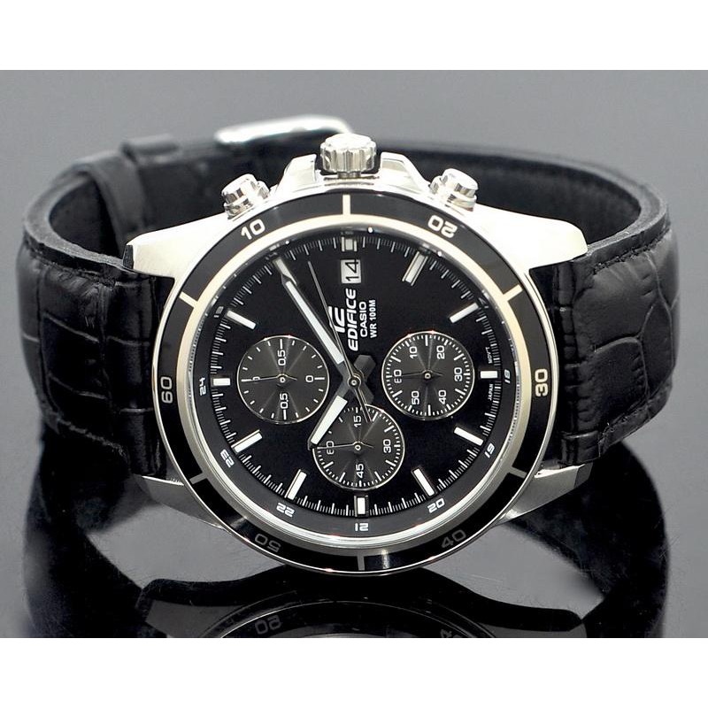 Đồng hồ nam CASIO EDIFICE EFR-526L-1AVUDF – NAM – chống nước độ sâu 100m - MẶT ĐEN H
