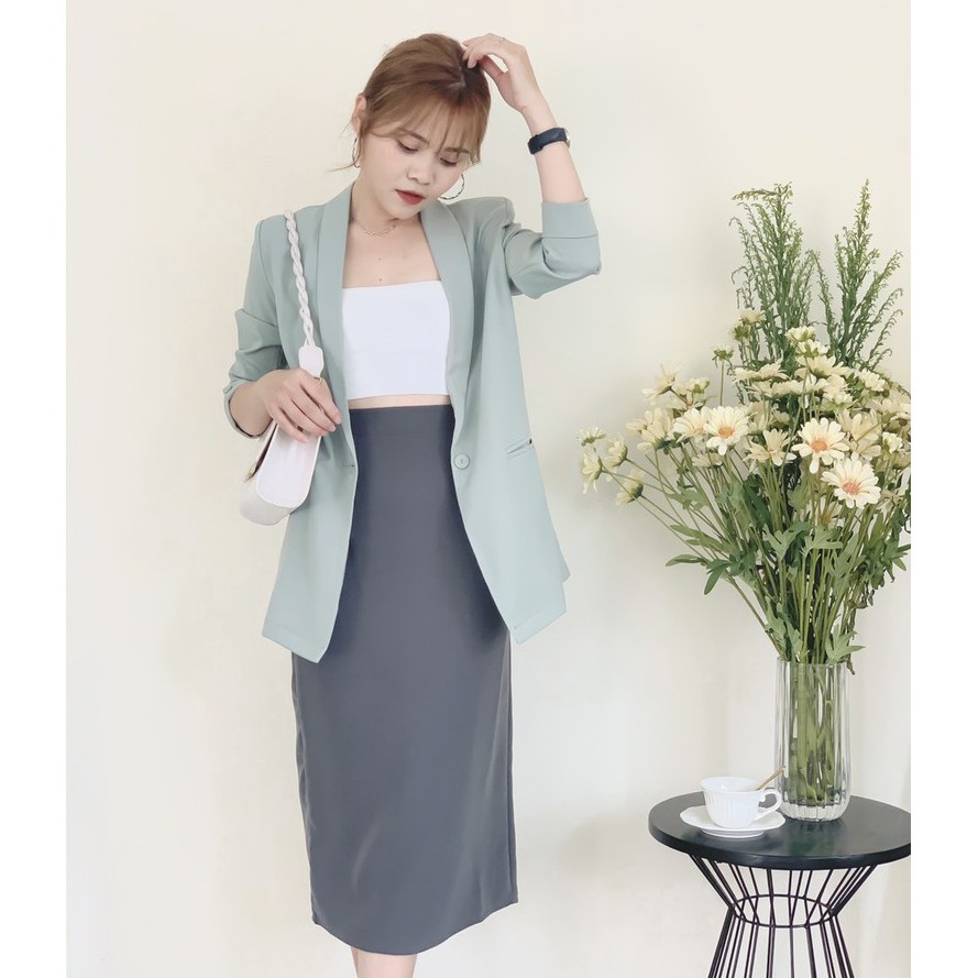 [ÁO BLAZER THIẾT KẾ ] Áo blazer, áo khoác màu xanh thiết kế Bazzi đứng form mềm mịn chống nhăn cao cấp - ẢNH THẬT | BigBuy360 - bigbuy360.vn