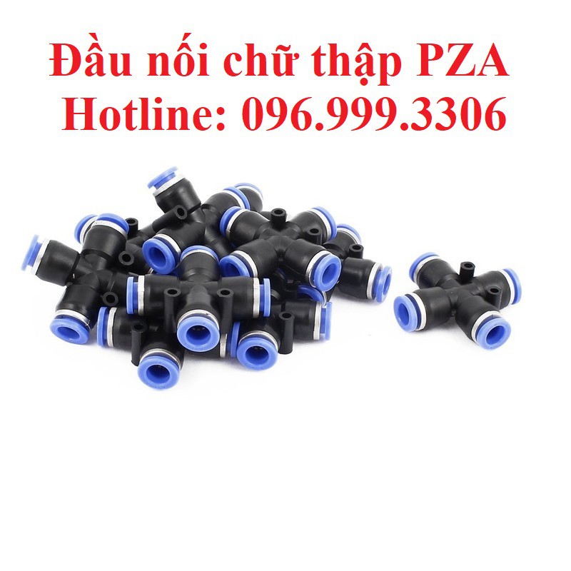 Đầu nối chữ thập, cộng, chia khí 4 hướng PZA khí nén, phun sương chịu được áp lực cao đầy đủ kích cỡ giá sỉ