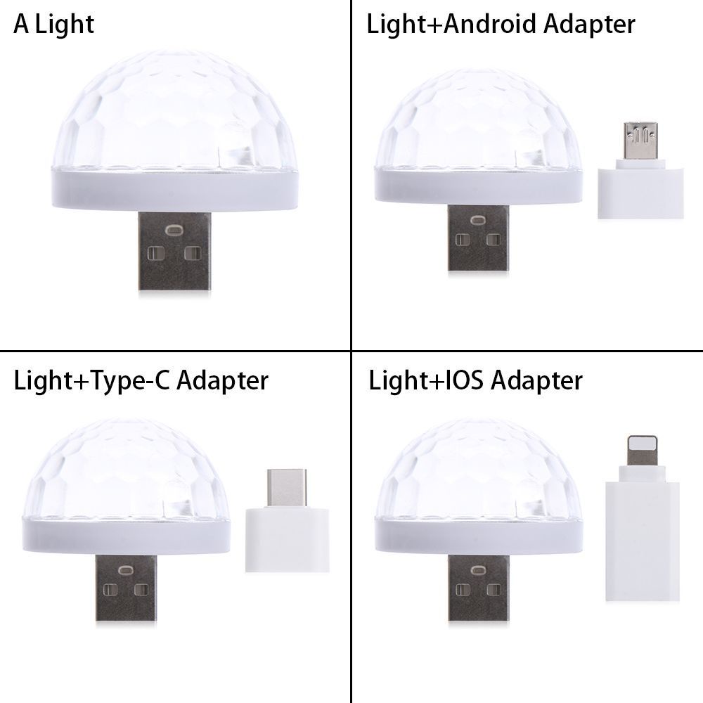Đèn Led Disco Mini Cảm Biến Âm Thanh Ánh Sáng Mới Cổng Usb Trang Trí Nội Thất Xe Hơi | BigBuy360 - bigbuy360.vn