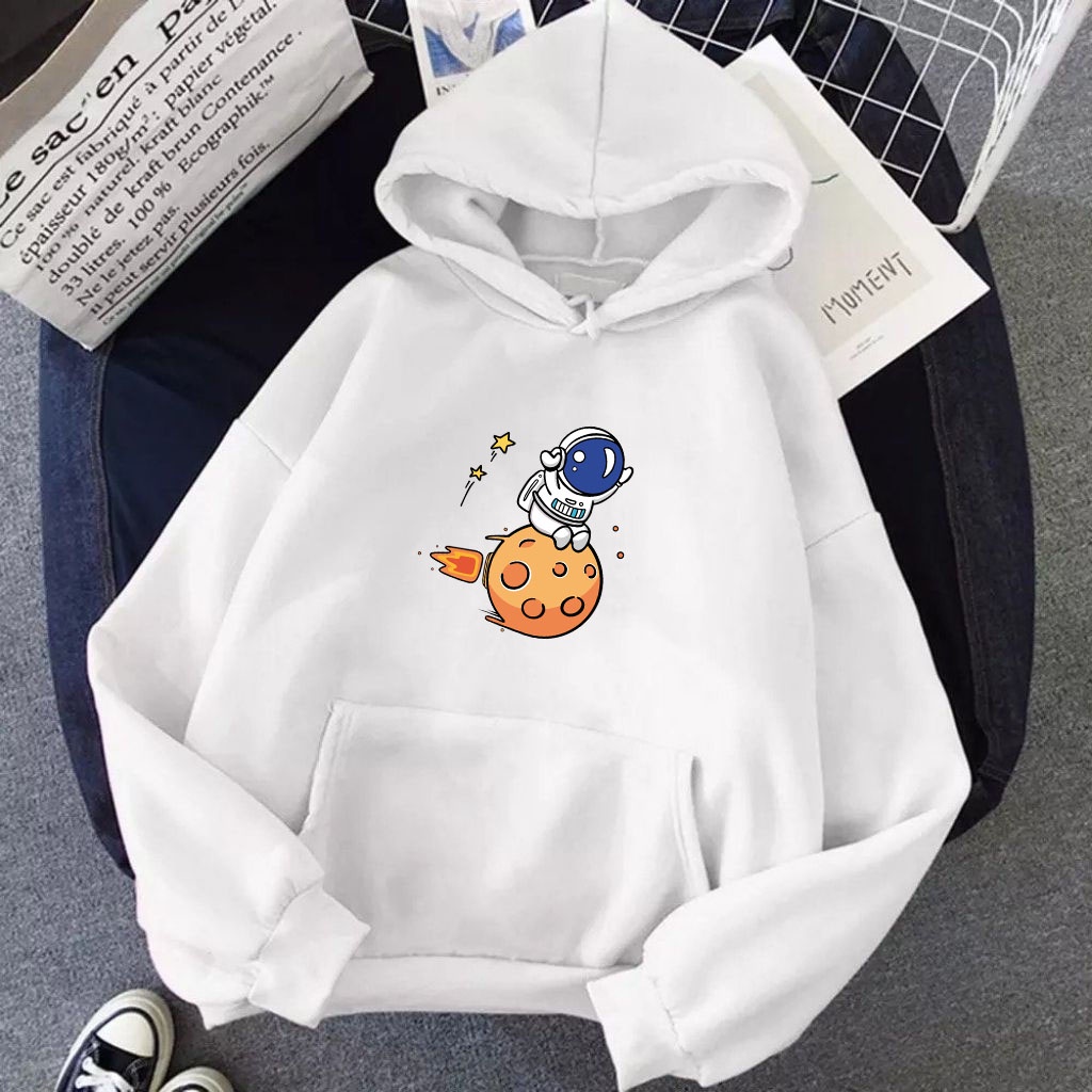 [MẪU HÓT ] ÁO KHOÁC HOODIE NỈ UNISEX IN PHI HÀNH GIA NGÔI SAO CỰC ĐẸP ÁO NHIỀU MÀU ĐỦ SIZE FORM NAM NỮ ĐỀU MẶC ĐƯỢC