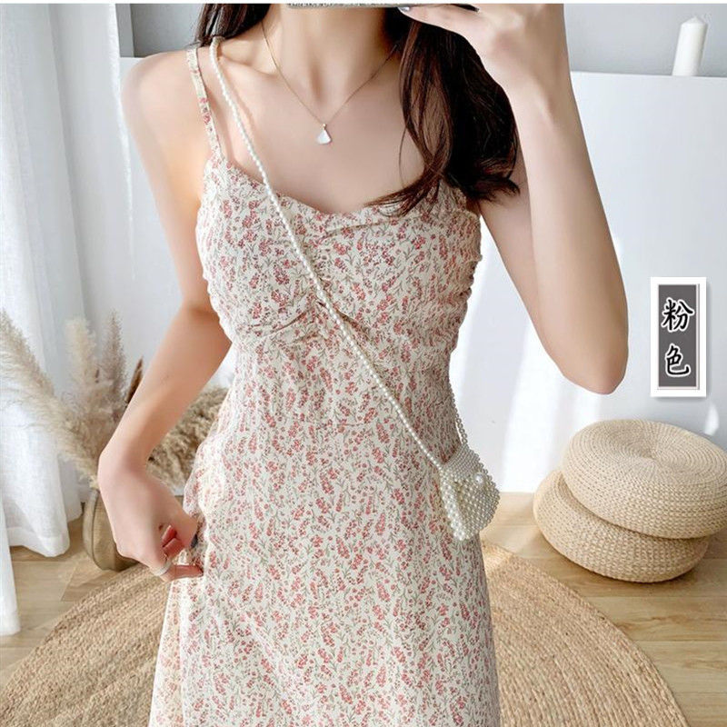 Đầm Hai Dây Vải Voan In Hoa Thời Trang Mùa Hè Dành Cho Nữ Size S-2Xl