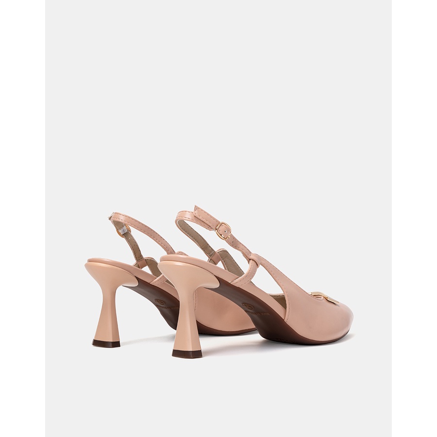 Giày Cao Gót 7cm Nữ Thời Trang JUNO Slingback Gót Thanh Đính Khóa Trang Trí CG07123