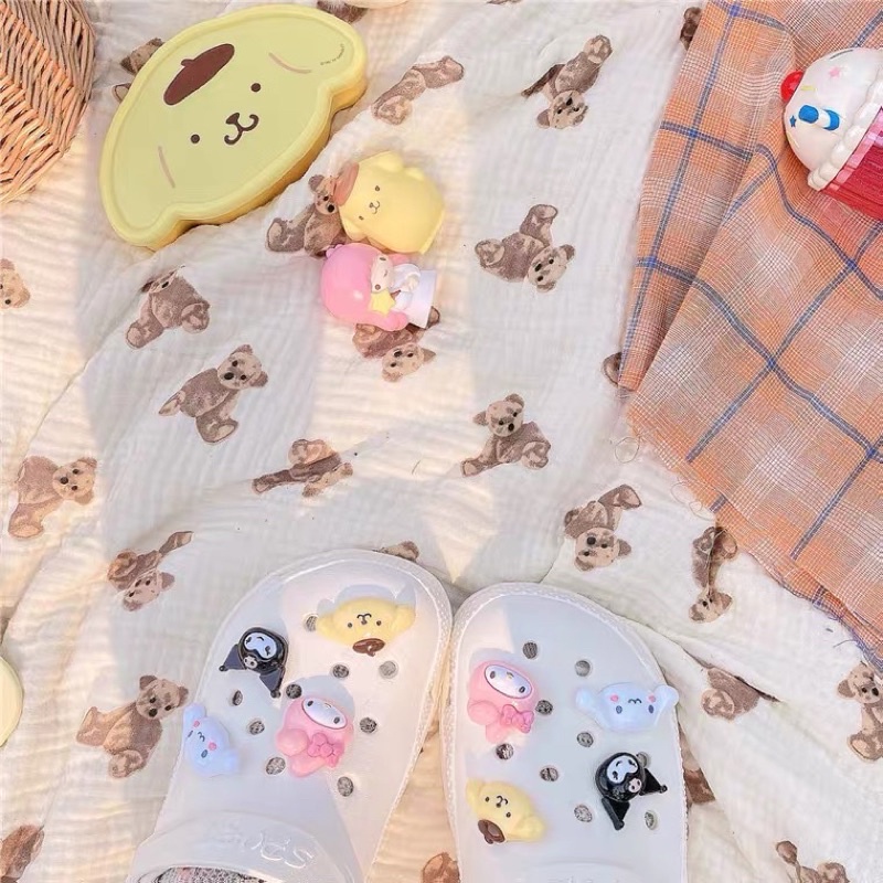 Dép sục cross chống trượt họa tiết chó Cinnamon Melody Kuromi Pudding Dog dễ thương cho nữ