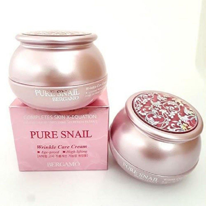 Kem ốc sên dưỡng ẩm chống nhăn Bergamo Pure Snail Wrinkle Care Cream