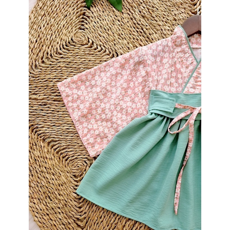 Set Kimono Cách Tân Hoa Nhí Cho Bé Gái Từ 1-4 Tuổi - S1310 Mintscloset2017
