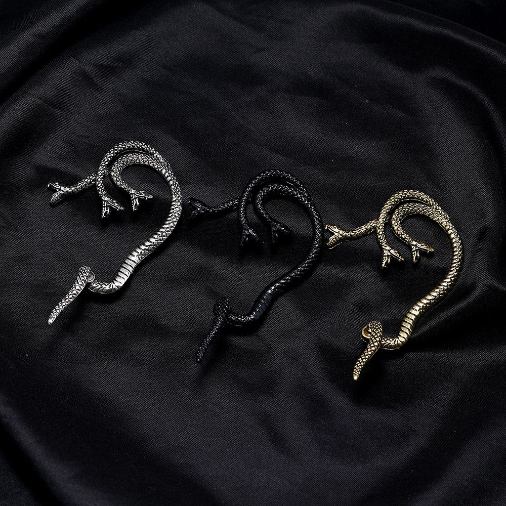 Khuyên tai dạng móc hình rắn bằng hợp kim phong cách Hàn Quốc thời trang đường phố cho nam và nữ